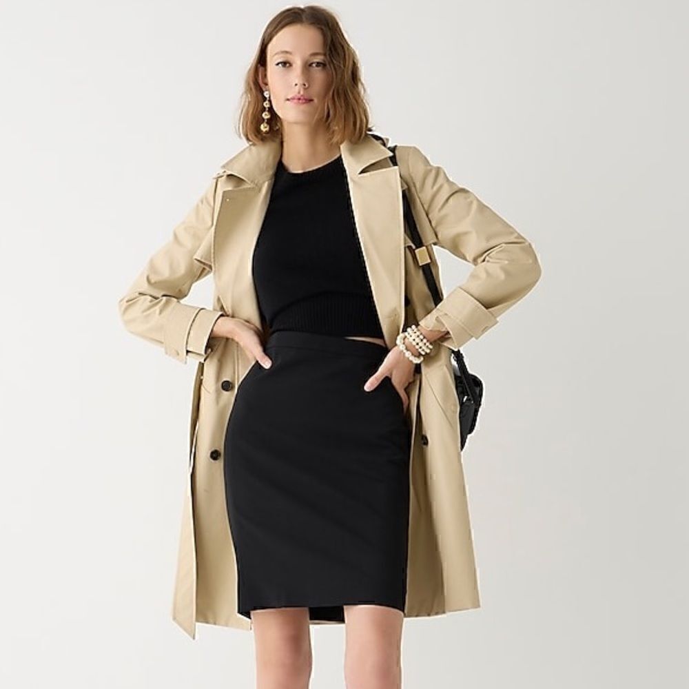 J.Crew Black Wool Pencil skirt size 10